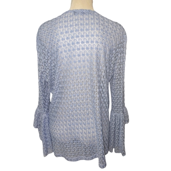 70s style Beaded Celestial Blue Crotchet Top Boho Bohemian - Picture 6 of 11